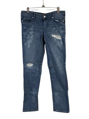 Express Ankle Skinny Stella Low Rise Women’s Jeans Size 8 Distressed Medium Wash
